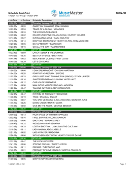 Schedule Quickprint TKRN-FM