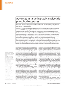 Advances in Targeting Cyclic Nucleotide Phosphodiesterases