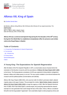 Alfonso XIII, King of Spain | 1914-1918-Online