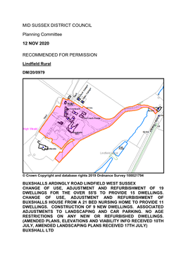 MID SUSSEX DISTRICT COUNCIL Planning Committee 12 NOV 2020