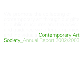 Contemporary Art Society Annual Report 2002-03