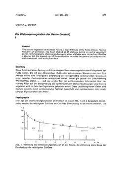 Die Diatomeenvegetation Der Haune (Hessen) I