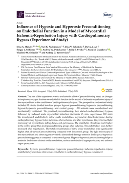 Influence of Hypoxic and Hyperoxic Preconditioning on Endothelial