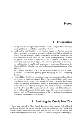 1 Introduction 2 Revisiting the Creole Port City