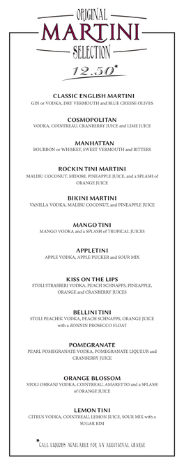 Martini Menu 5