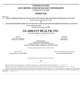 GUARDANT HEALTH, INC. (Exact Name of Registrant As Specified in Its Charter) ______