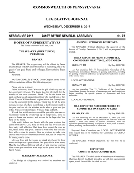 2006 Legislative Journal—House December 6