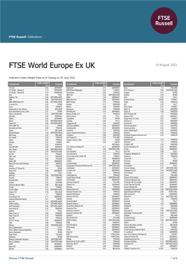 FTSE World Europe Ex UK