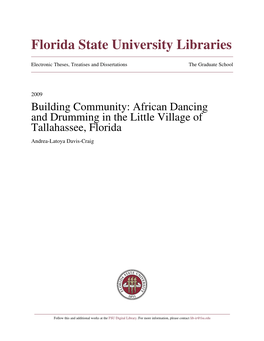 African Dancing and Drumming in the Little Village of Tallahassee, Florida Andrea-Latoya Davis-Craig