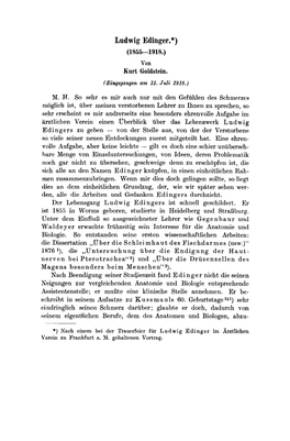 Ludwig Edinger.~) (1855---1918.) Von Kurt Goldstein