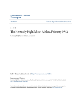 The Kentucky High School Athlete, February 1942 Kentucky High School Athletic Association