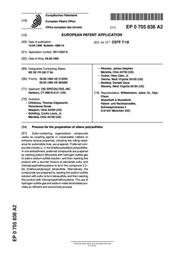 Process for the Preparation of Silane Polysulfides Comprising