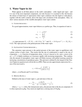 1. Water Vapor In