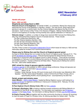 Anic Newsletter 8 February 2010