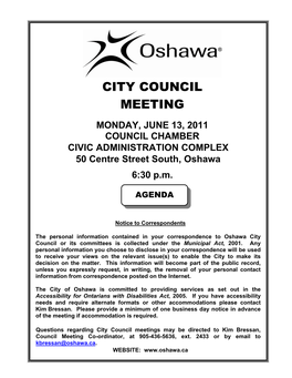 June 13, 2011 Council Agenda