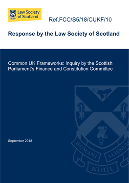 Response by the Law Society of Scotland