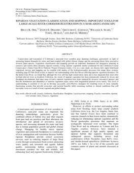 Riparian Vegetation Classification and Mapping: Important Tools for Large-Scale River Corridor Restoration in a Semi-Arid Landscape