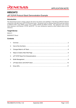 H8S2472 Ethernet Application Note