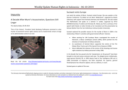 Weekly Update Human Rights in Indonesia – 06-10-2014 Impunity