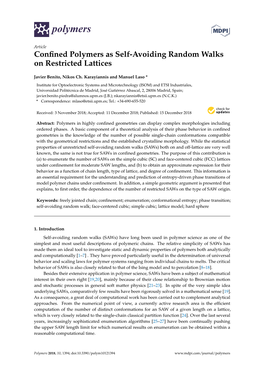 Confined Polymers As Self-Avoiding Random Walks on Restricted Lattices