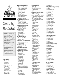 Florida Bird Checklist