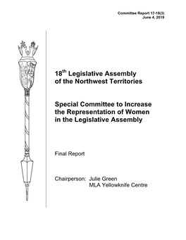 18 Legislative Assembly of the Northwest Territories Special