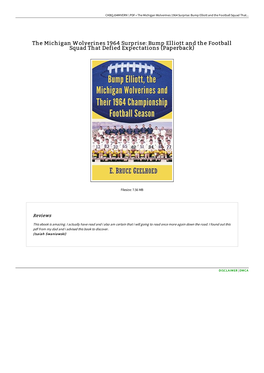 Read Ebook « the Michigan Wolverines 1964 Surprise: Bump Elliott