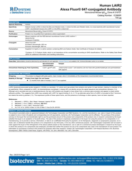 Human LAIR2 Alexa Fluor® 647-Conjugated Antibody