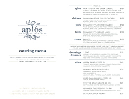 Catering Menu