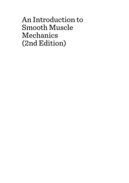 An Introduction to Smooth Muscle Mechanics (2Nd Edition)