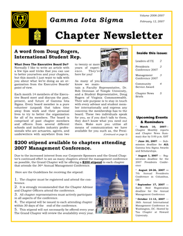 Chapter Newsletter