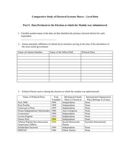 Level Data Part I