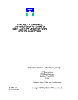 Availability, Economics, and Production Potential of North American Unconventional Natural Gas Supplies