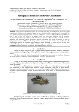 Syringocystadenoma Papilliferum-Case Report