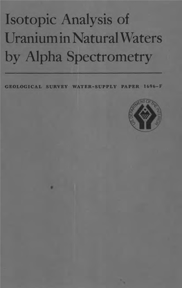 Isotopic Analysis of Uranium in Natural Waters by Alpha Spectrometry