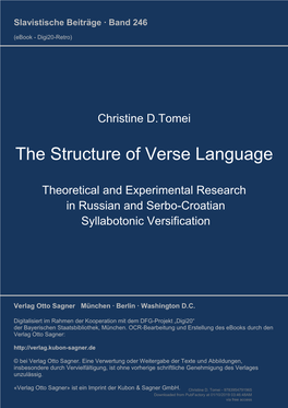 The Structure of Verse Language