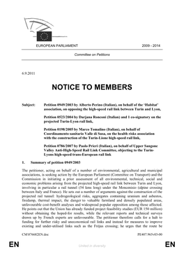 En En Notice to Members