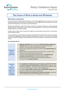 Policy Guidance Paper on Future of Work in Retail and Wholesale Final.Pdf