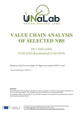 Value Chain Analysis of Selected Nbs