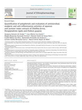 Quantification of Polyphenols and Evaluation of Antimicrobial