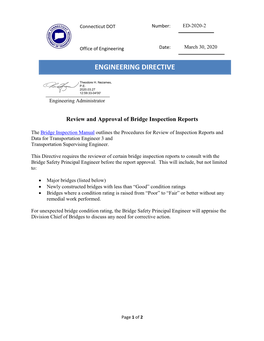 ED-2020-2 Review and Approval of Bridge Inspection Reports