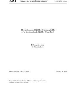 Hermitian and K Ahler Submanifolds of a Quaternionic K Ahler Manifold