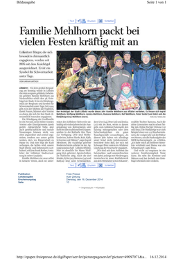 Pressespiegel Weihnachtsmarkt Lößnitz 2014