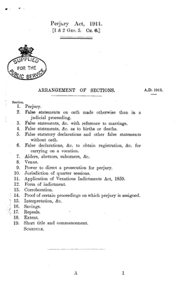 Perjury Act, 1911. [1 & 2 GEO