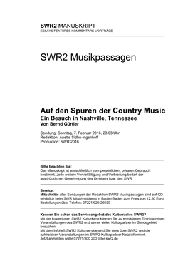 SWR2 Musikpassagen