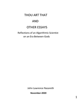 Thou Art That and Other Essays