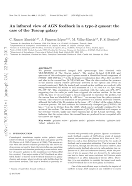 Arxiv:1705.07631V1 [Astro-Ph.GA] 22 May 2017 ⋆ As Generally Is Feedback of Th Type Heat This Bubbles Medium