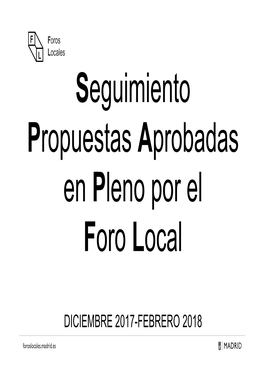 Foros Locales Seguimiento Propuestas