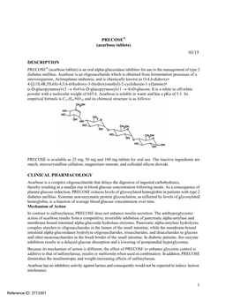 Acarbose Tablets) 03/15