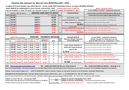 Horaires Des Autocars De MILLAU Vers MONTPELLIER / 2015